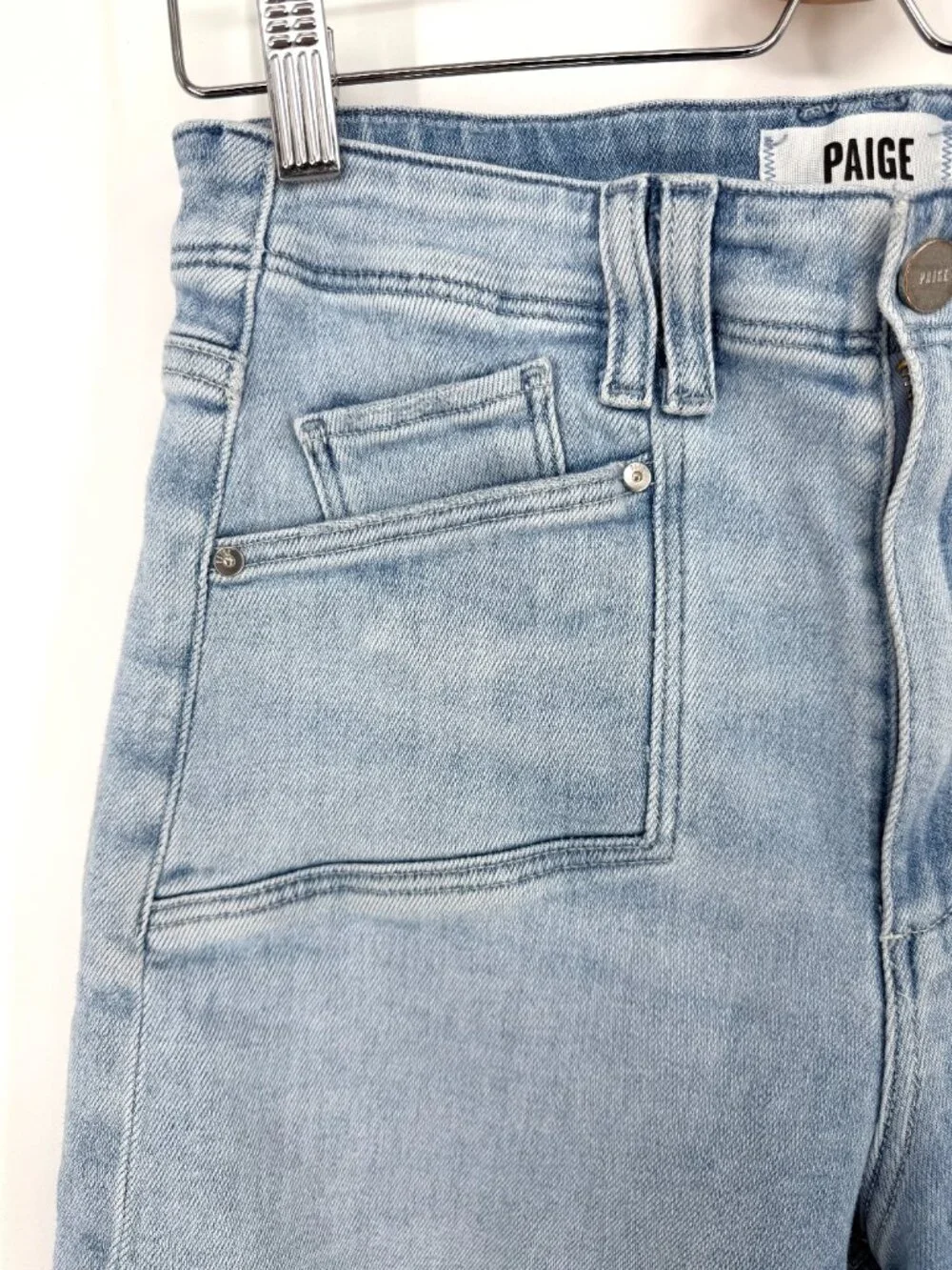 PAIGE Anessa High Rise Crop Wide Leg Raw Hem Jeans Size 29